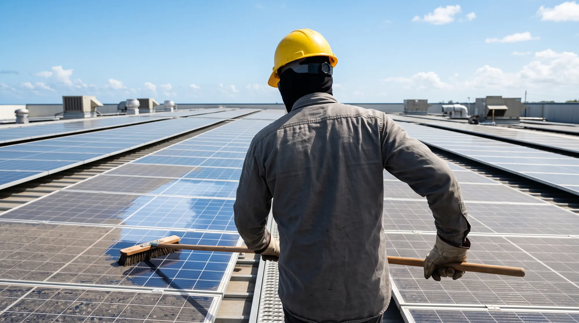 Técnico en mantenimiento preventivo y limpieza de módulos fotovoltaicos